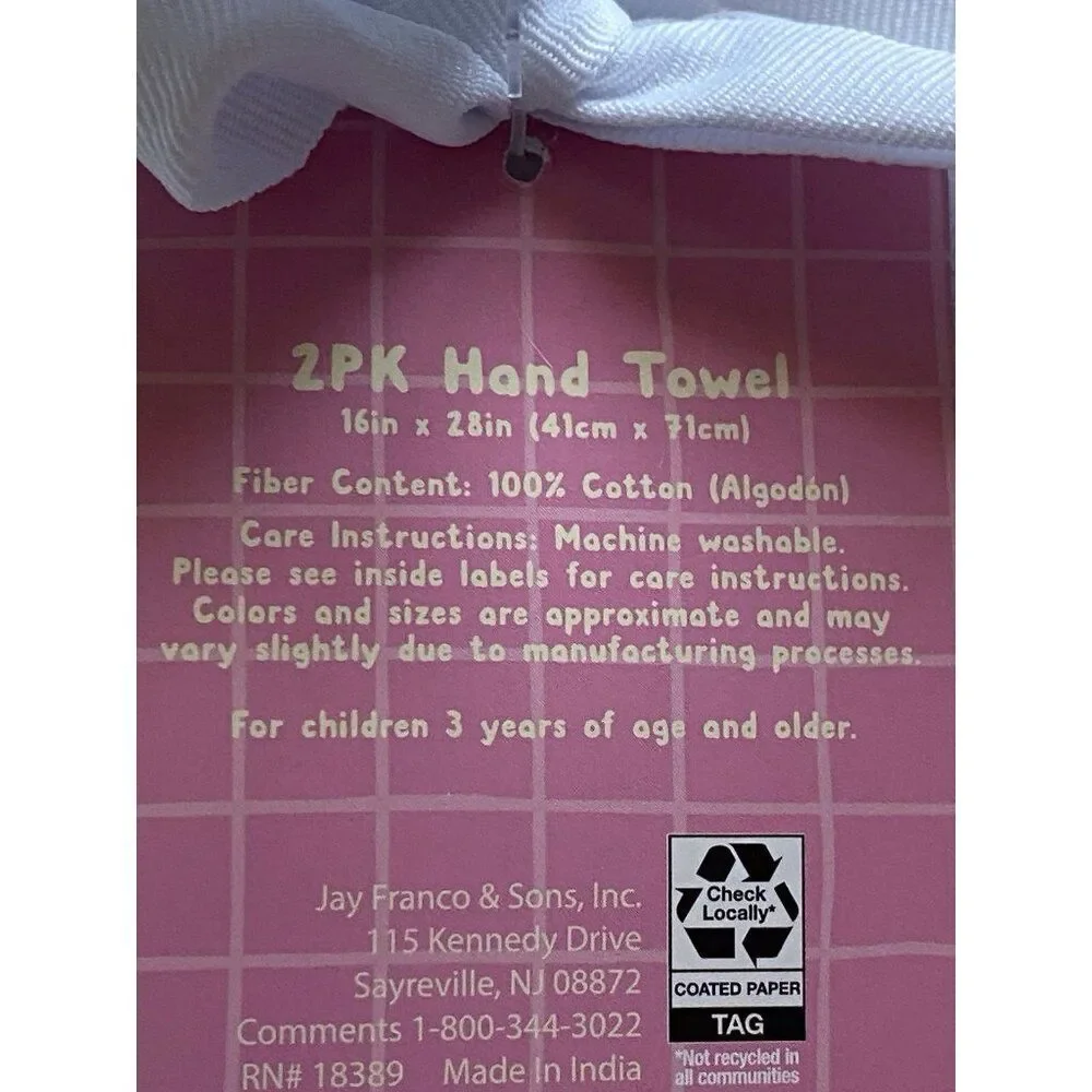 2 Pack Disney The Aristocats MARIE Valentines Hearts‎ Bath Hand Towels 16 X 26”